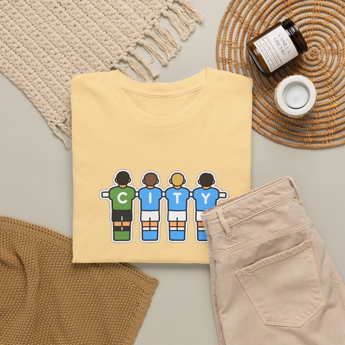 City Soccer Team Tee — Retro Foosball Players Graphic T-Shirt