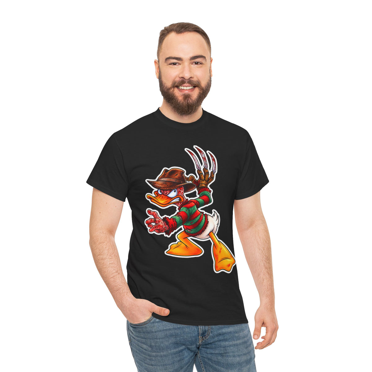 Horror Duck T-Shirt — Freddy-Inspired Creepy Duck Graphic Tee