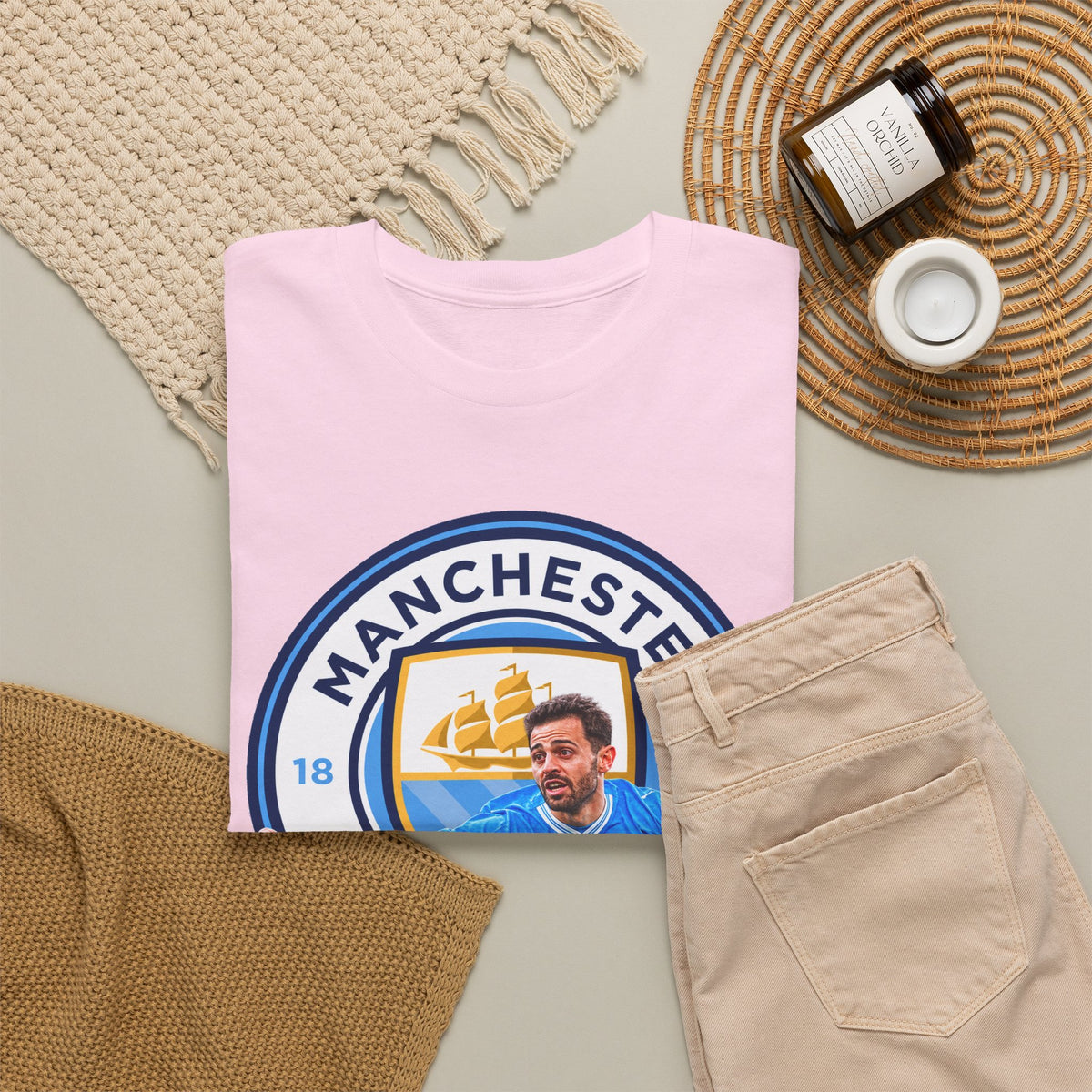 Bernardo SIlva Manchester City legend Cotton T‑Shirt — Blue Crest Football Tee