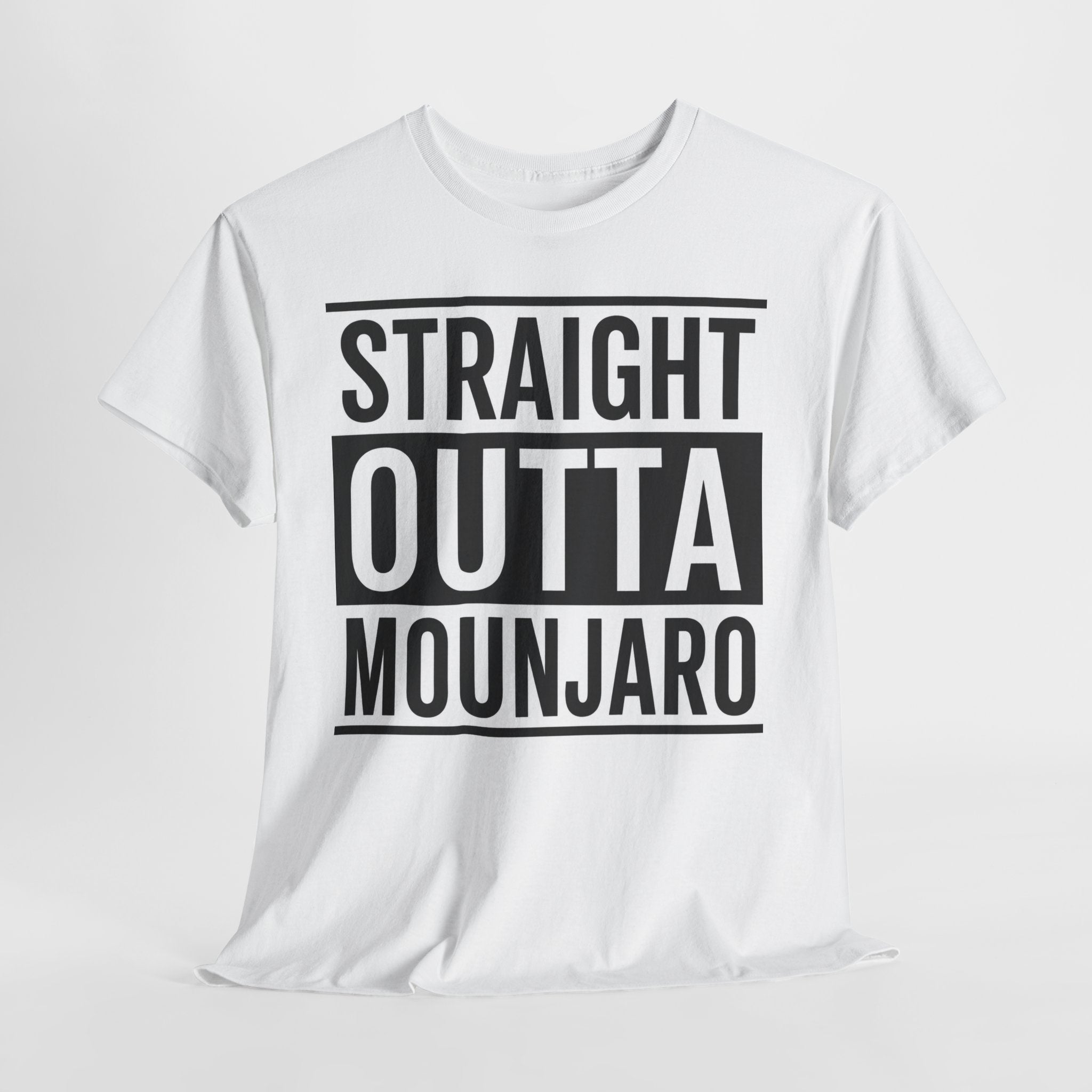 T-Shirt — "Straight Outta Mounjaro" Bold Typography Tee