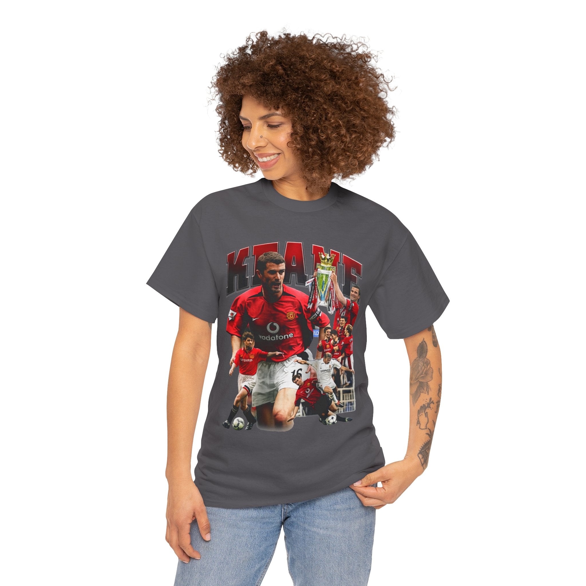 Roy Keane Football Legens Collage Tee — Retro Man United Tribute Shirt