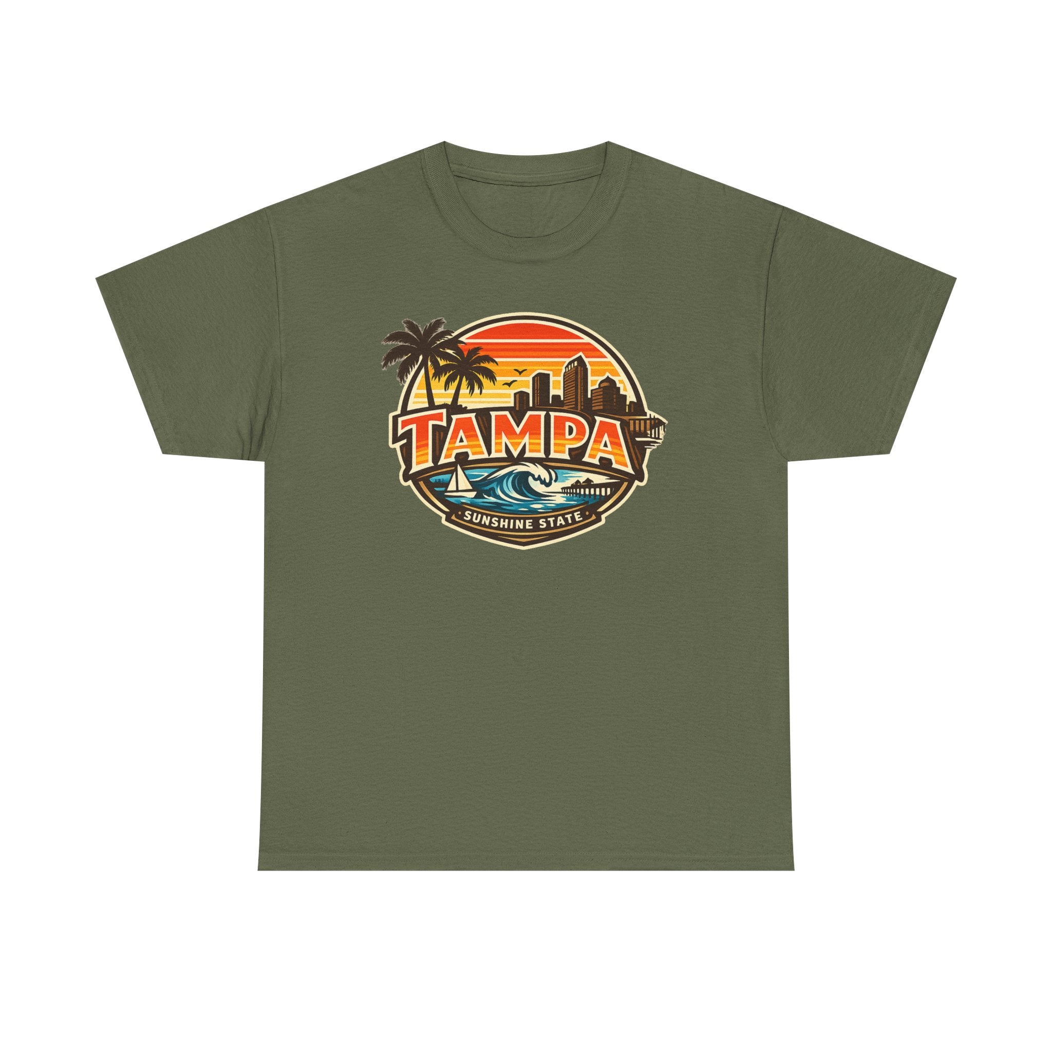 Tampa Retro Sunset T-Shirt – Vintage Palm Beach Skyline Tee