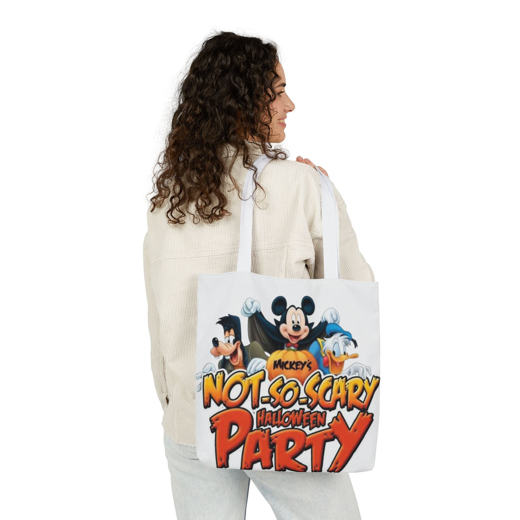 Halloween Party Canvas Tote Bag — "Not-So-Scary Halloween Party" Graphic
