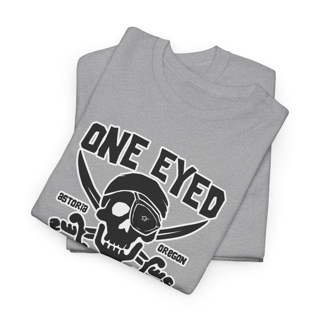 One Eyed Willie Pirate Skull Tee — Retro Nautical Adventure Graphic Shirt