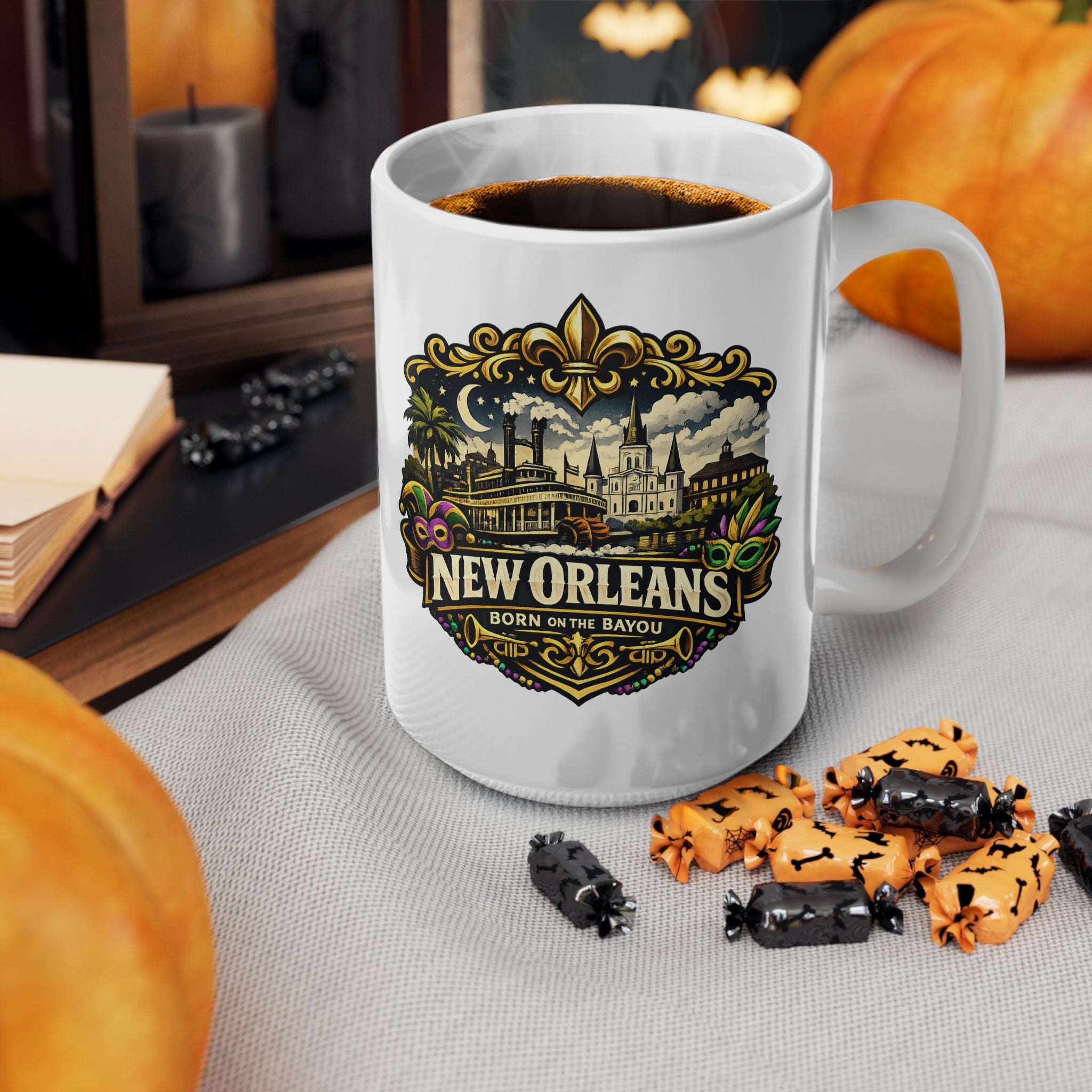 New Orleans Ceramic Coffee Cups, 11oz, 15oz