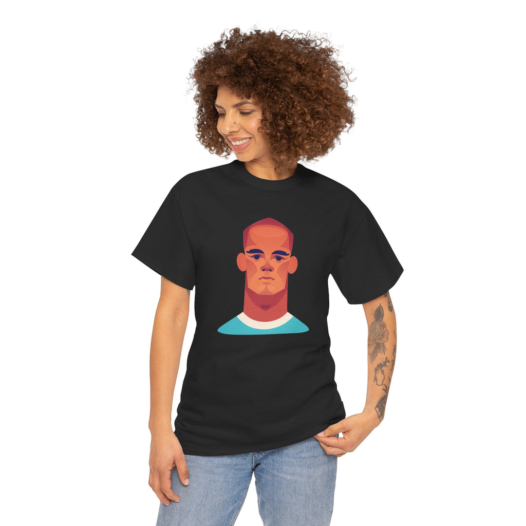 Vinny Kompany Manchester City Legend Minimalist Portrait Tee — Bold Stylized Face Graphic T-Shirt