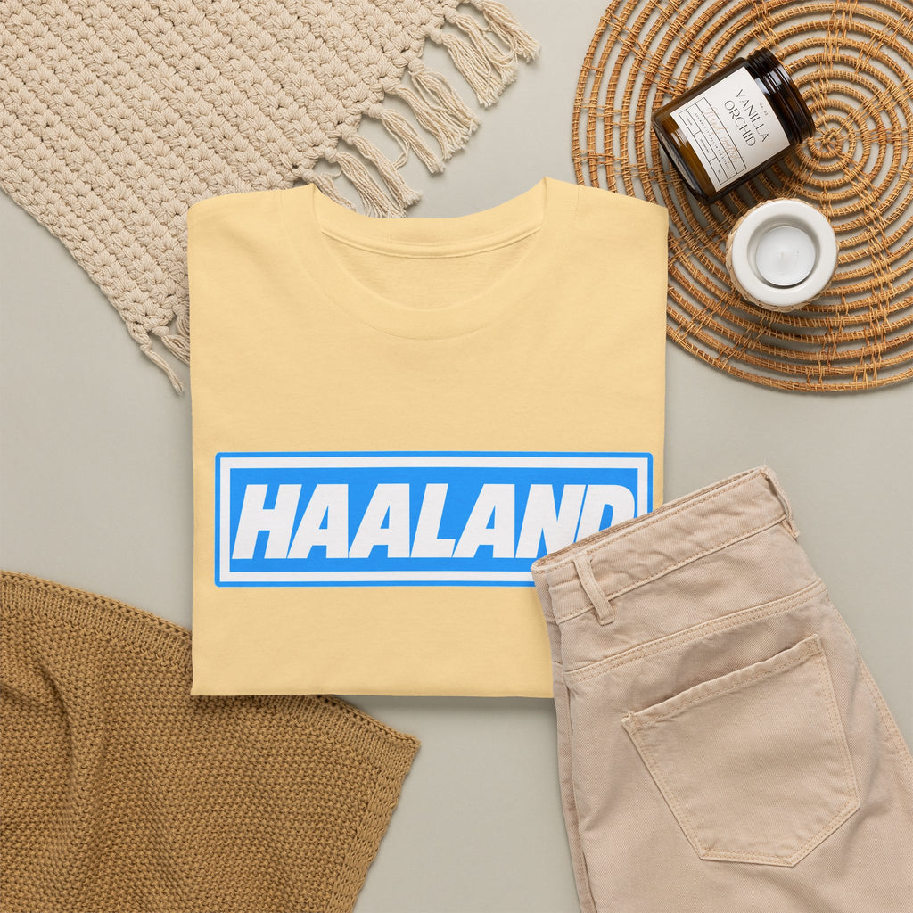 Haaland Box Logo Tee — Soccer Fan Jersey Style Shirt