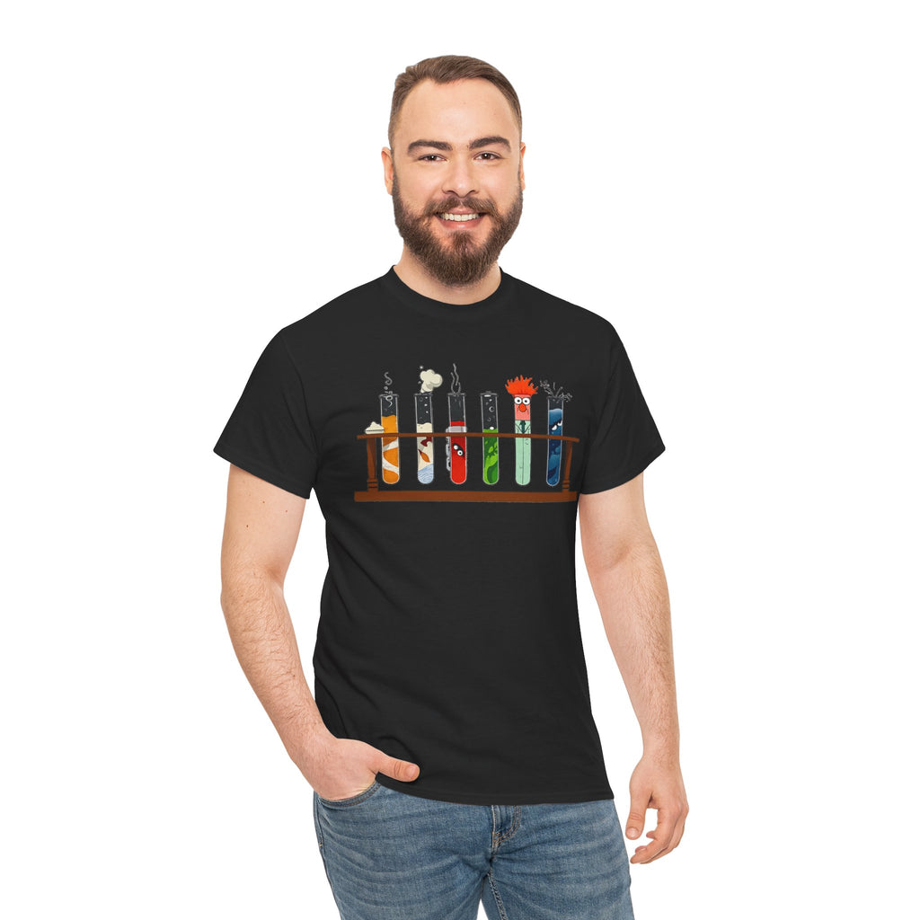 Muppets Beaker Science Test Tube Cats T‑Shirt — Cute Laboratory Cat Illustrations Tee