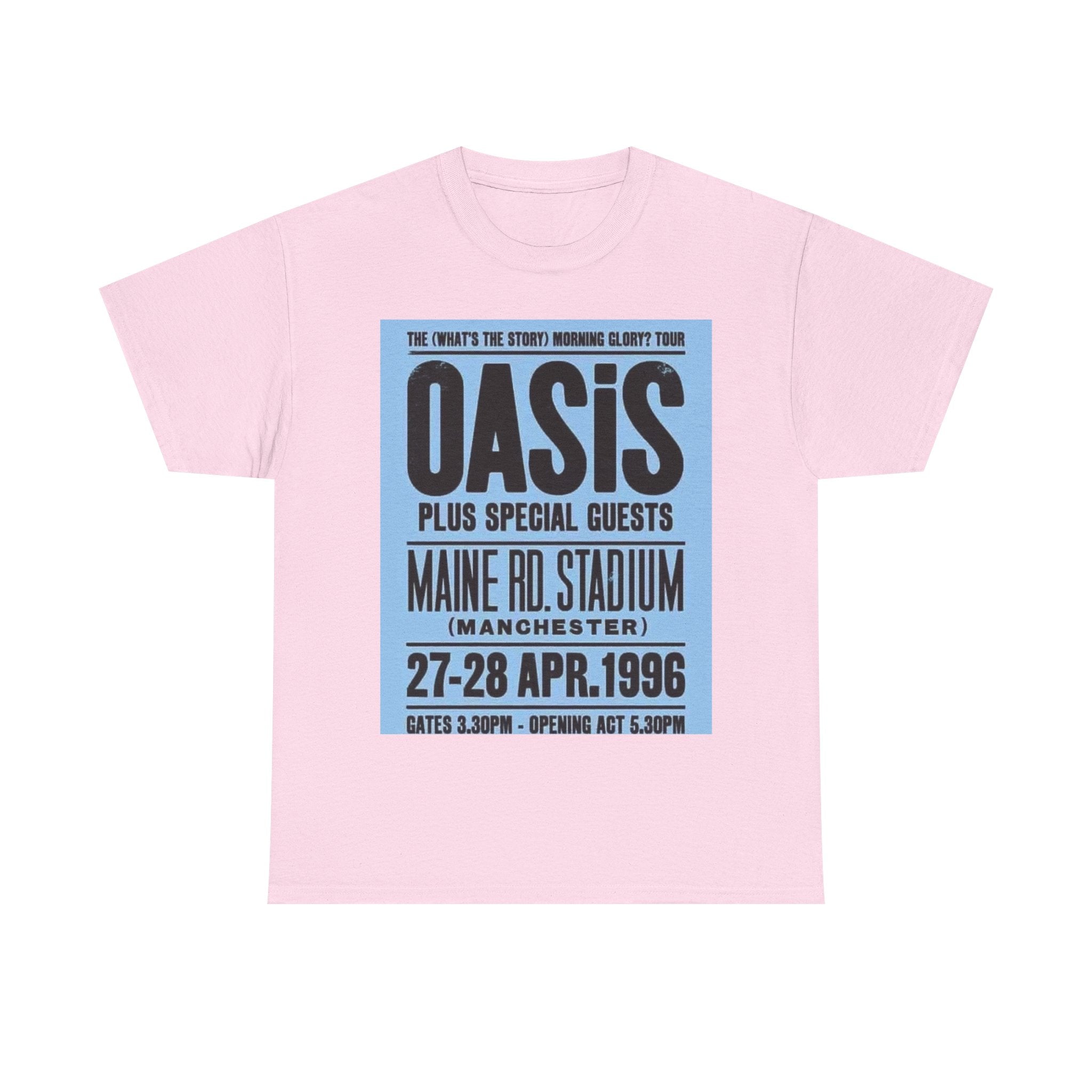 Oasis 1996 Maine Road Tour Poster T‑Shirt — Maine Rd. Stadium Concert Tee