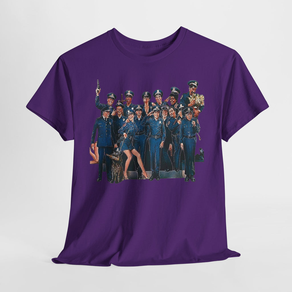 Police Academy Movie Inspired Cotton T‑Shirt — Retro Squad Photo Tee