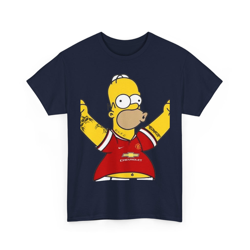 Homer Simpson Manchester Fan T-Shirt — Cartoon Football Supporter Tee