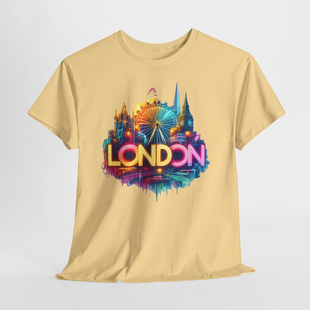 London Skyline Tee — Colorful Neon London Landmark T-Shirt