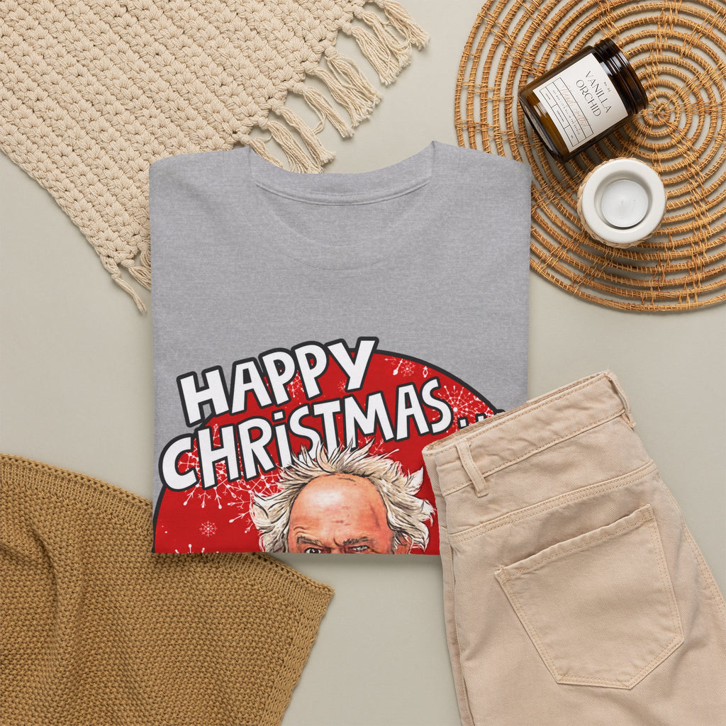 Funny Christmas Tee — “Happy Christmas… Now Feck Off!” Holiday Graphic T-Shirt