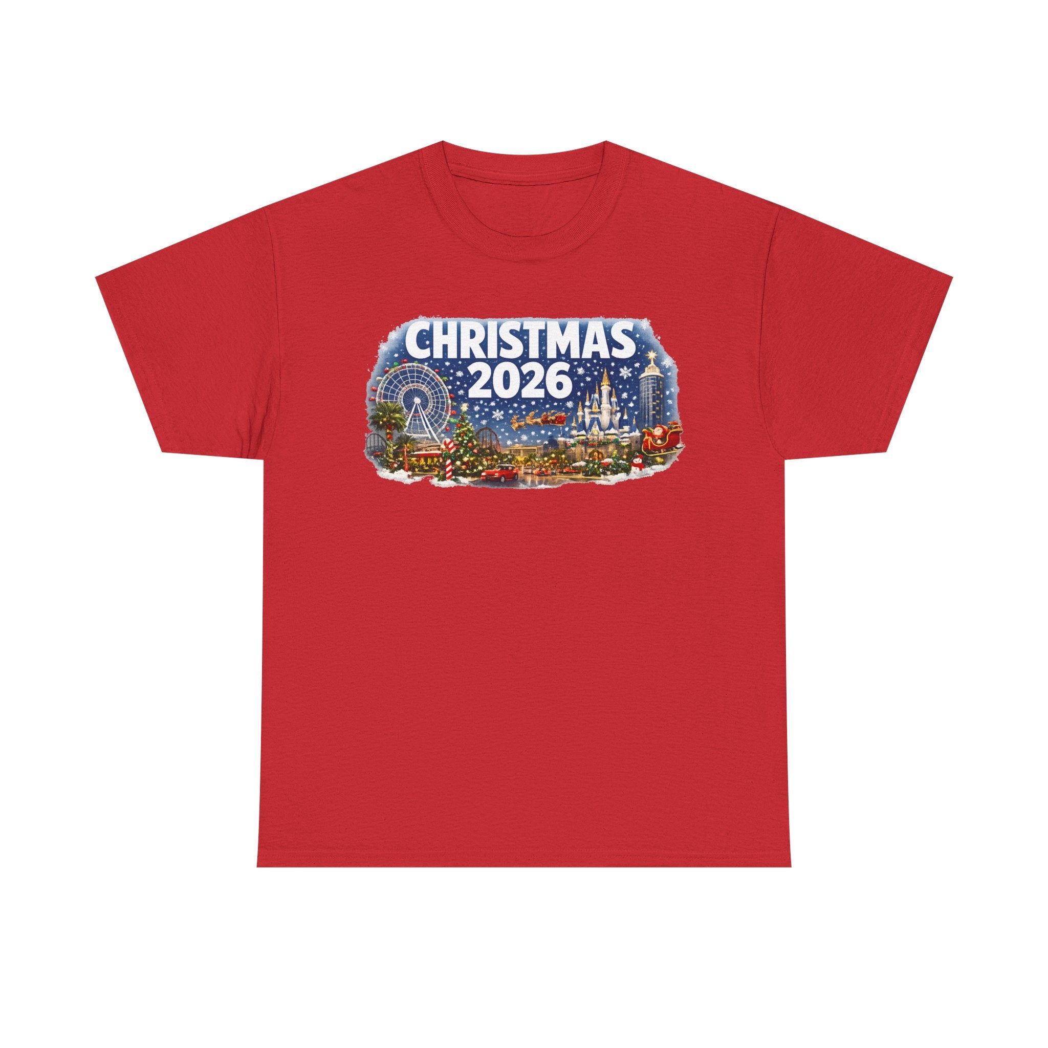 Christmas 2026 Holiday Tee — Festive Winter Village Graphic T-Shirt