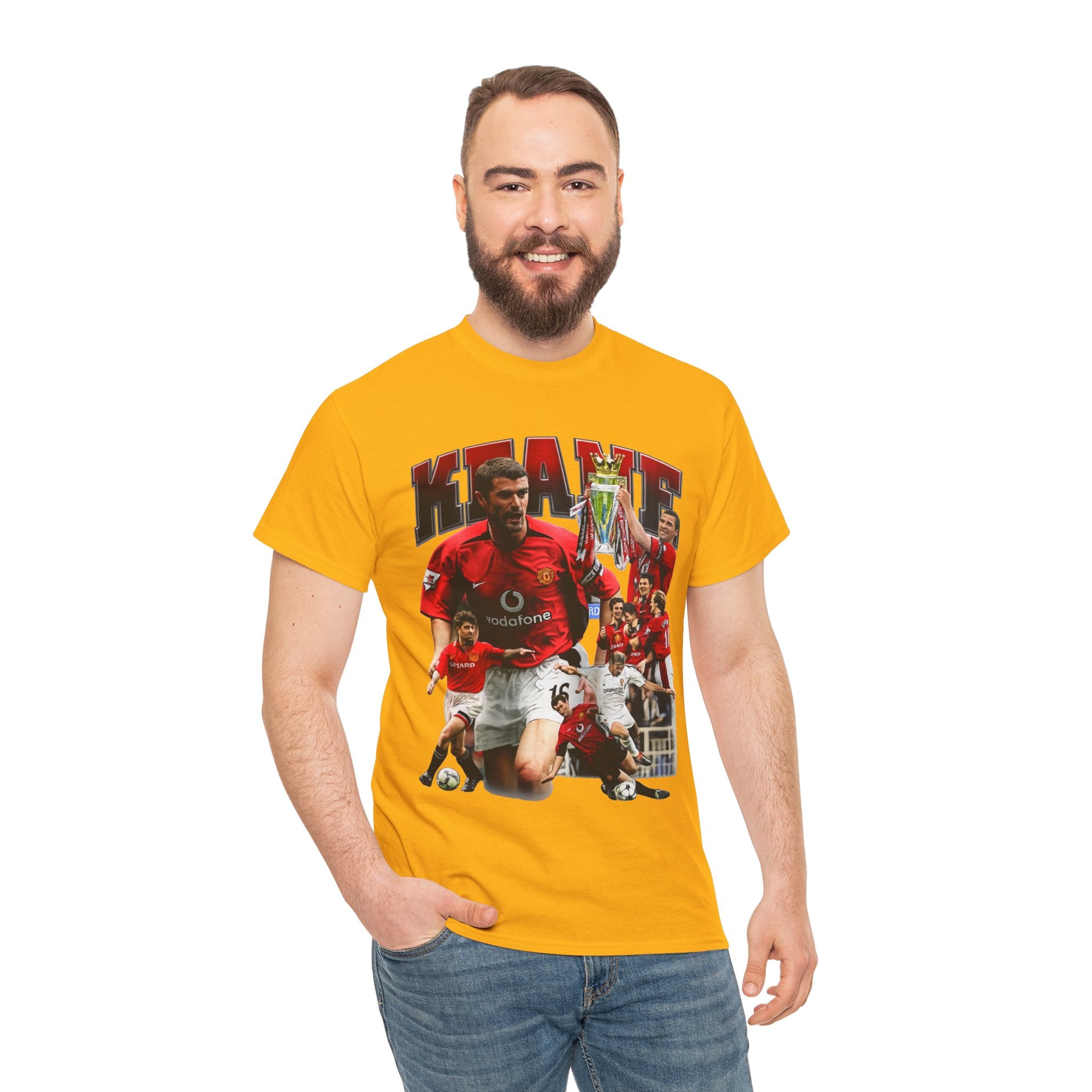 Roy Keane Football Legens Collage Tee — Retro Man United Tribute Shirt