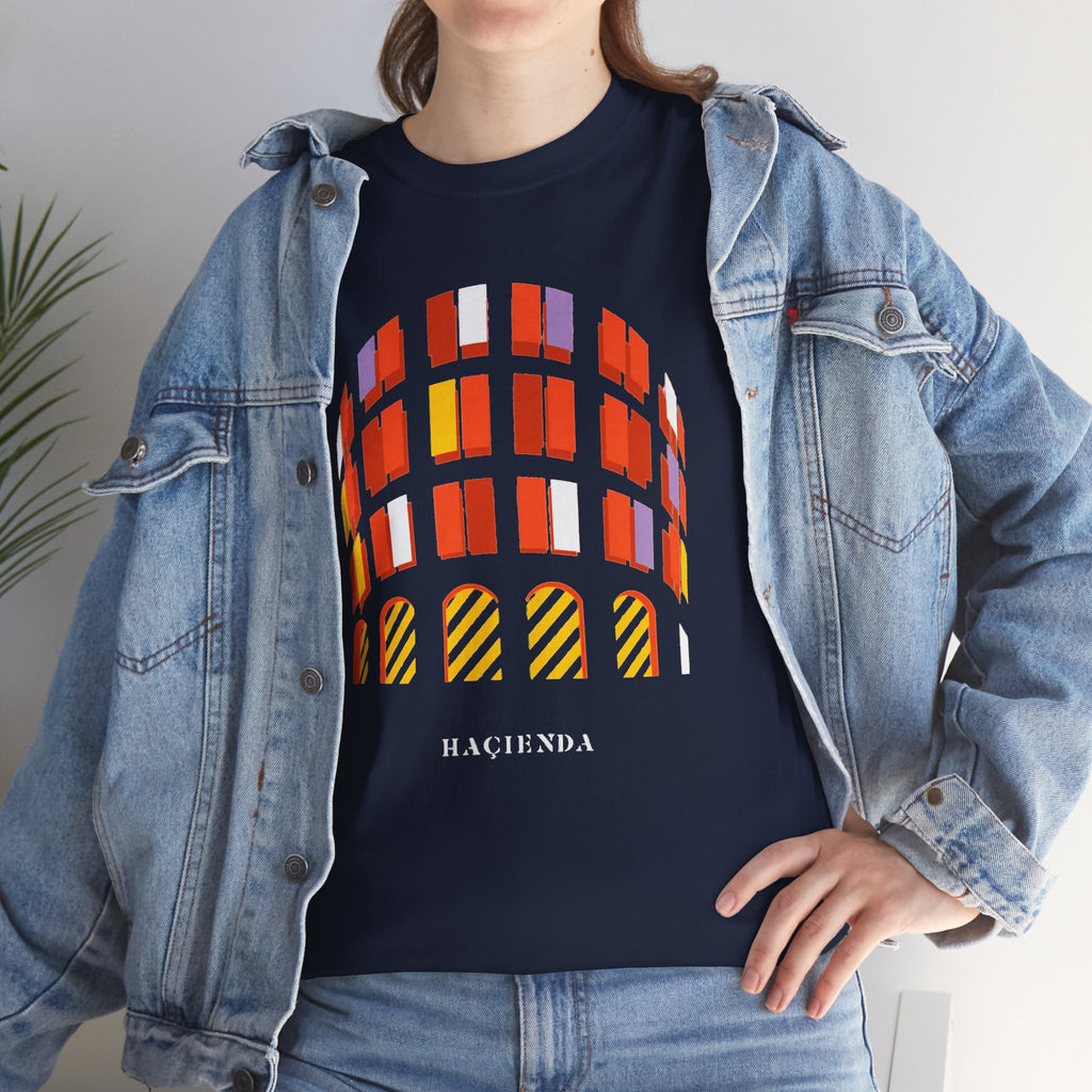 Hacienda Arch Graphic Cotton T-Shirt Tee — Retro Sunset Window Illustration