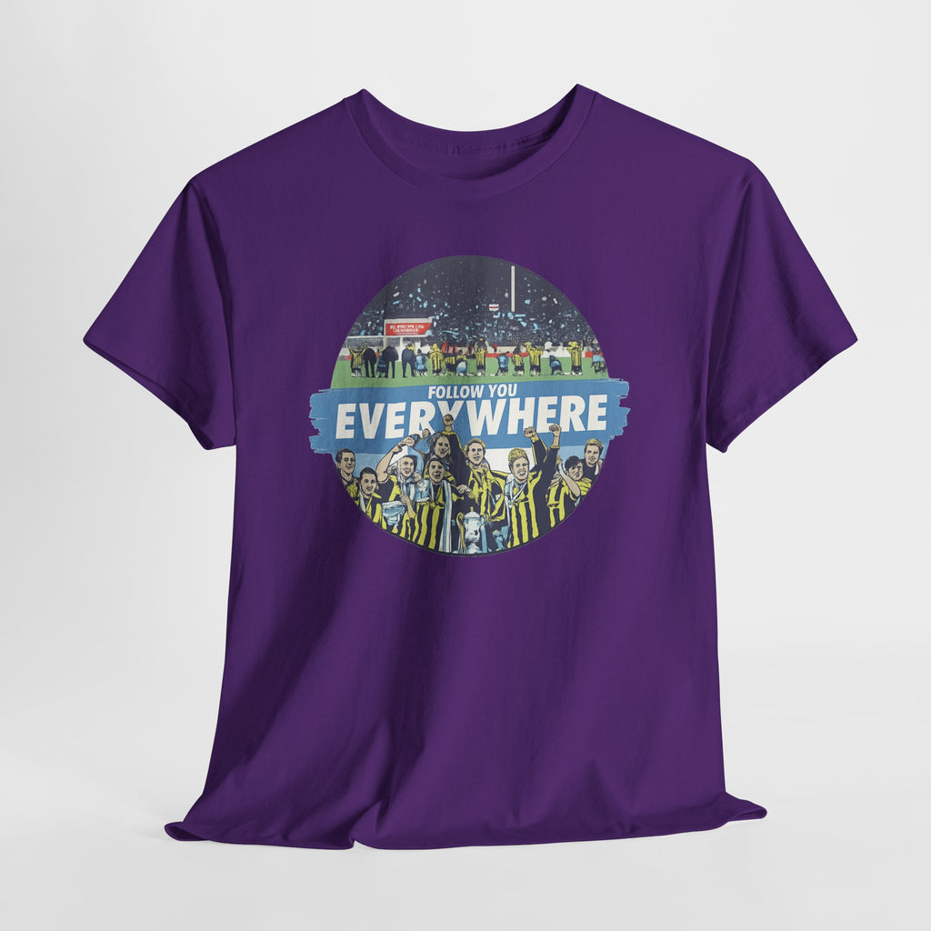 Manchester City Everywhere Soccer Crowd Graphic Tee — 'Follow You Everywhere' Fan Shirt