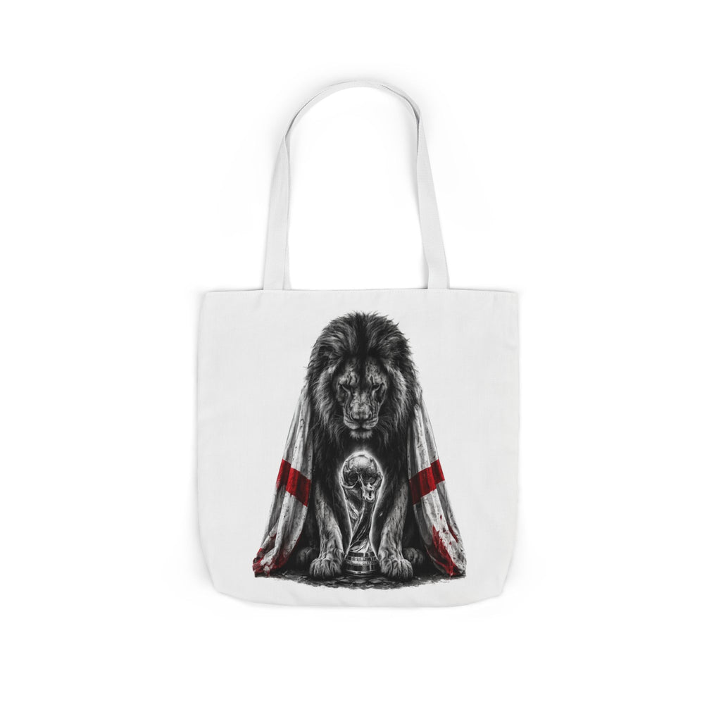 England Lion Guardian Canvas Tote — Protective Lion & Cub Illustration Tote Bag