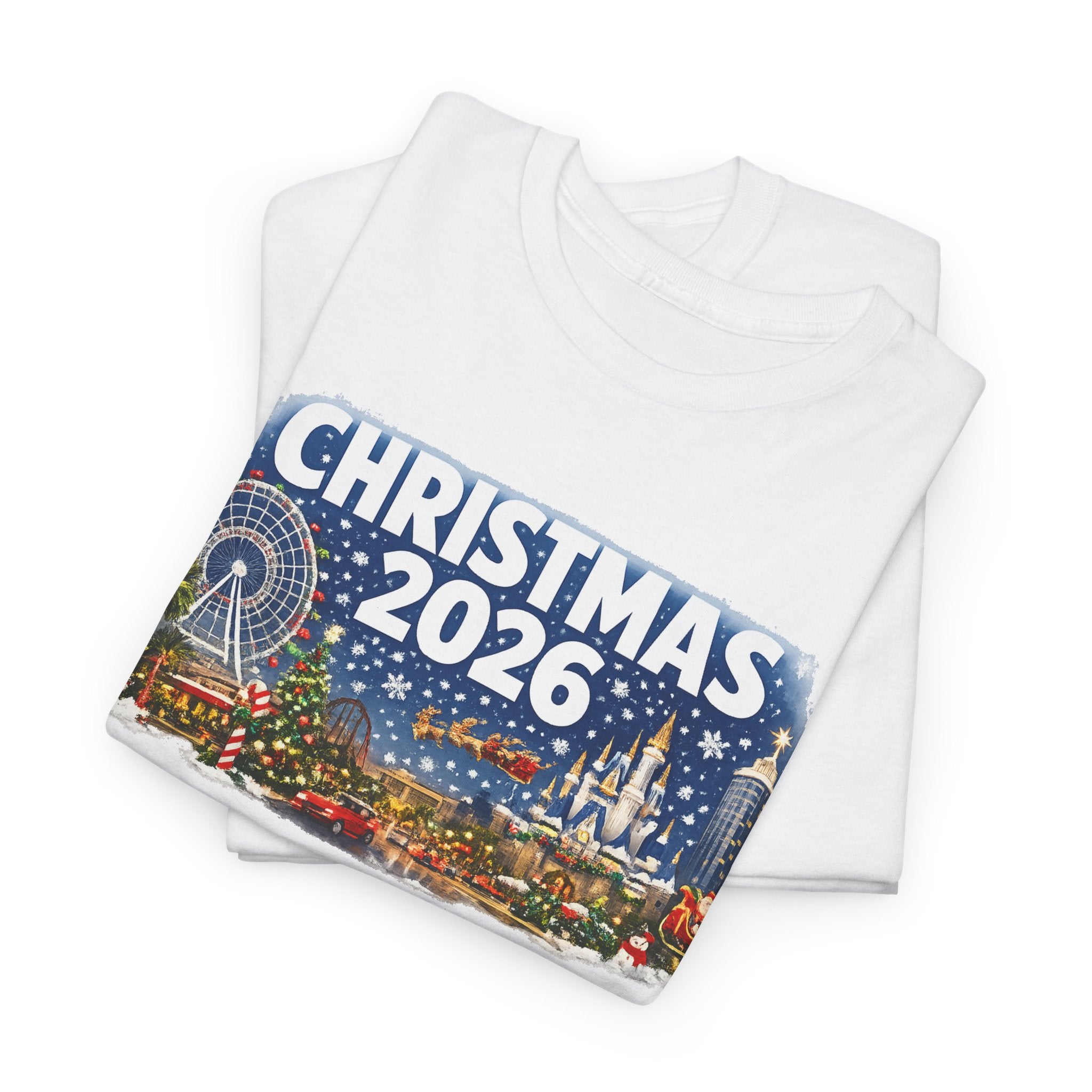 Christmas 2026 Holiday Tee — Festive Winter Village Graphic T-Shirt