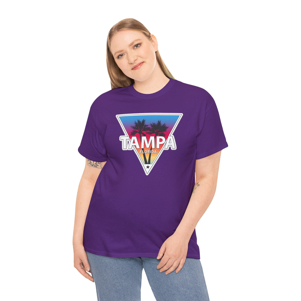 Tampa Retro Sunset Cotton T-Shirt