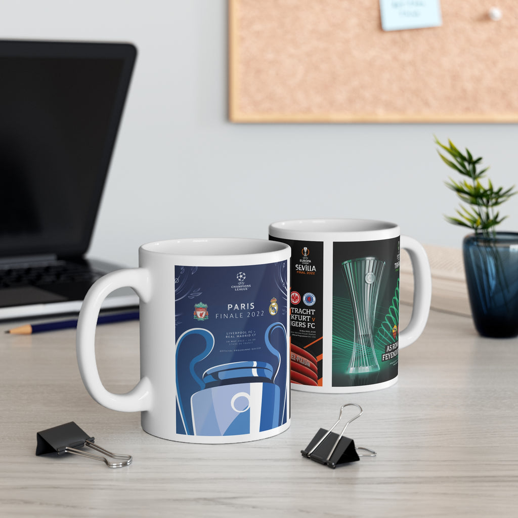 2022 UEFA Finals Programme Covers Inspired Ceramic Coffee Mug