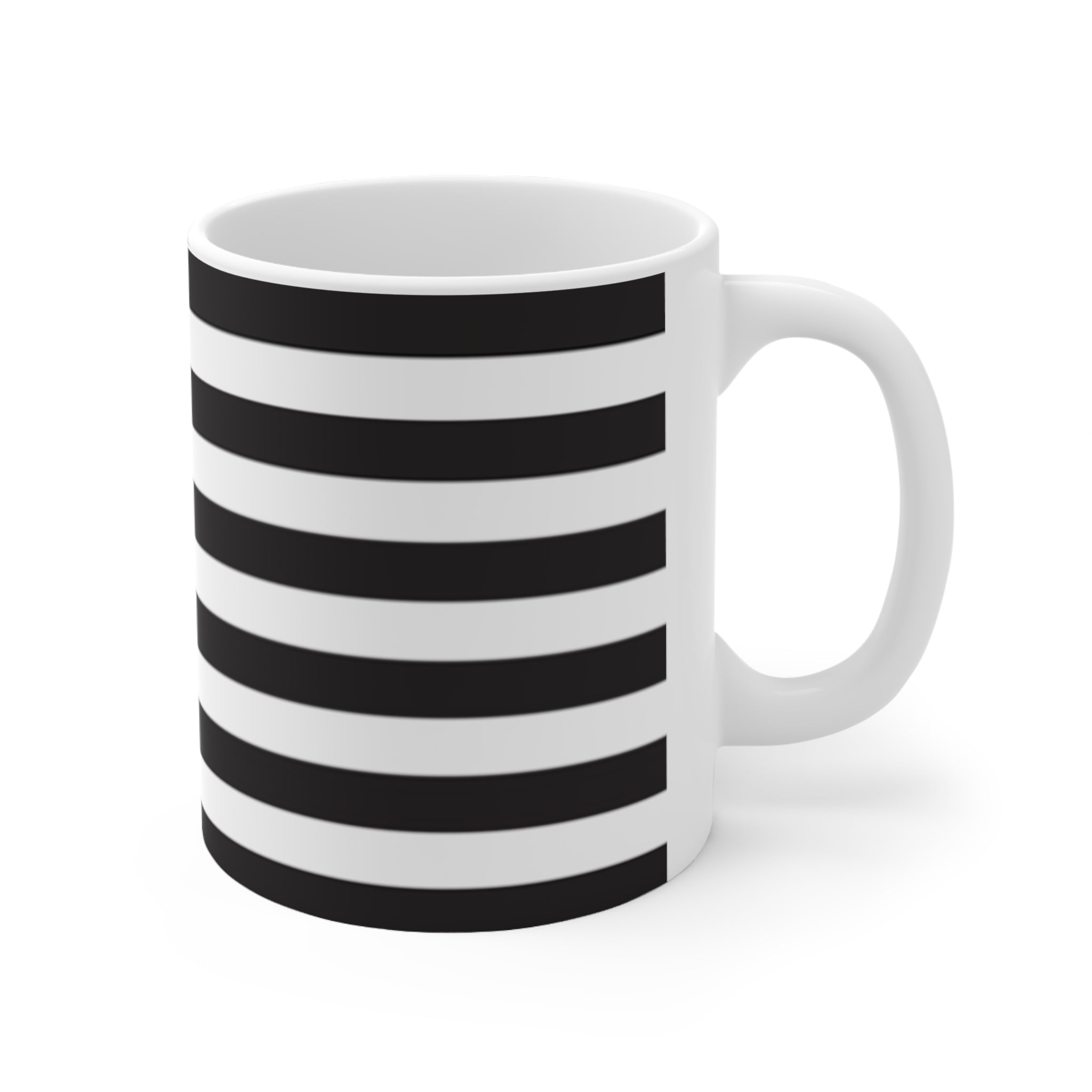Black & White American Flag Coffee Mug — Ceramic 11oz/15oz