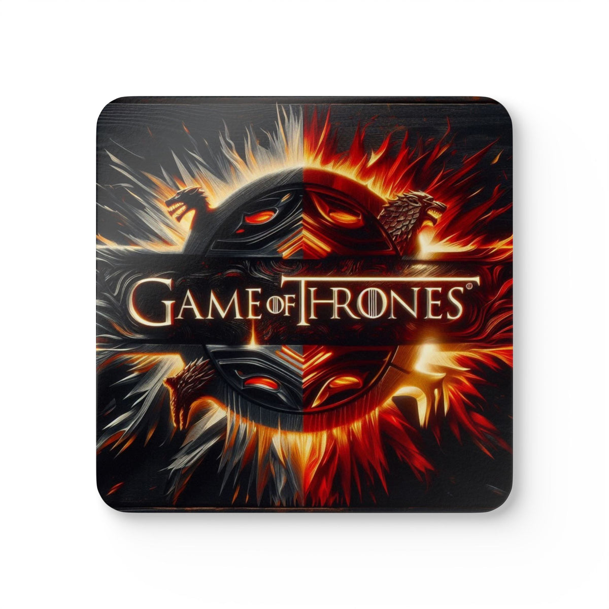 Game of Thrones Sigil Fire & Ice Design Cork Coaster Set