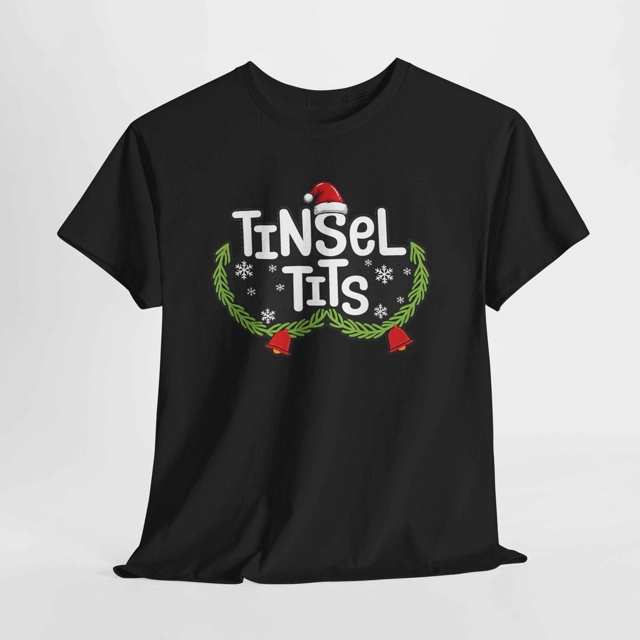 T-Shirt — "Tinsel Tits" Funny Christmas Wreath Holiday Tee