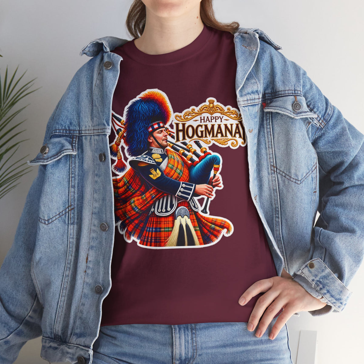 Hogmanay Bagpiper T‑Shirt — Happy Hogmanay Scottish New Year Tee