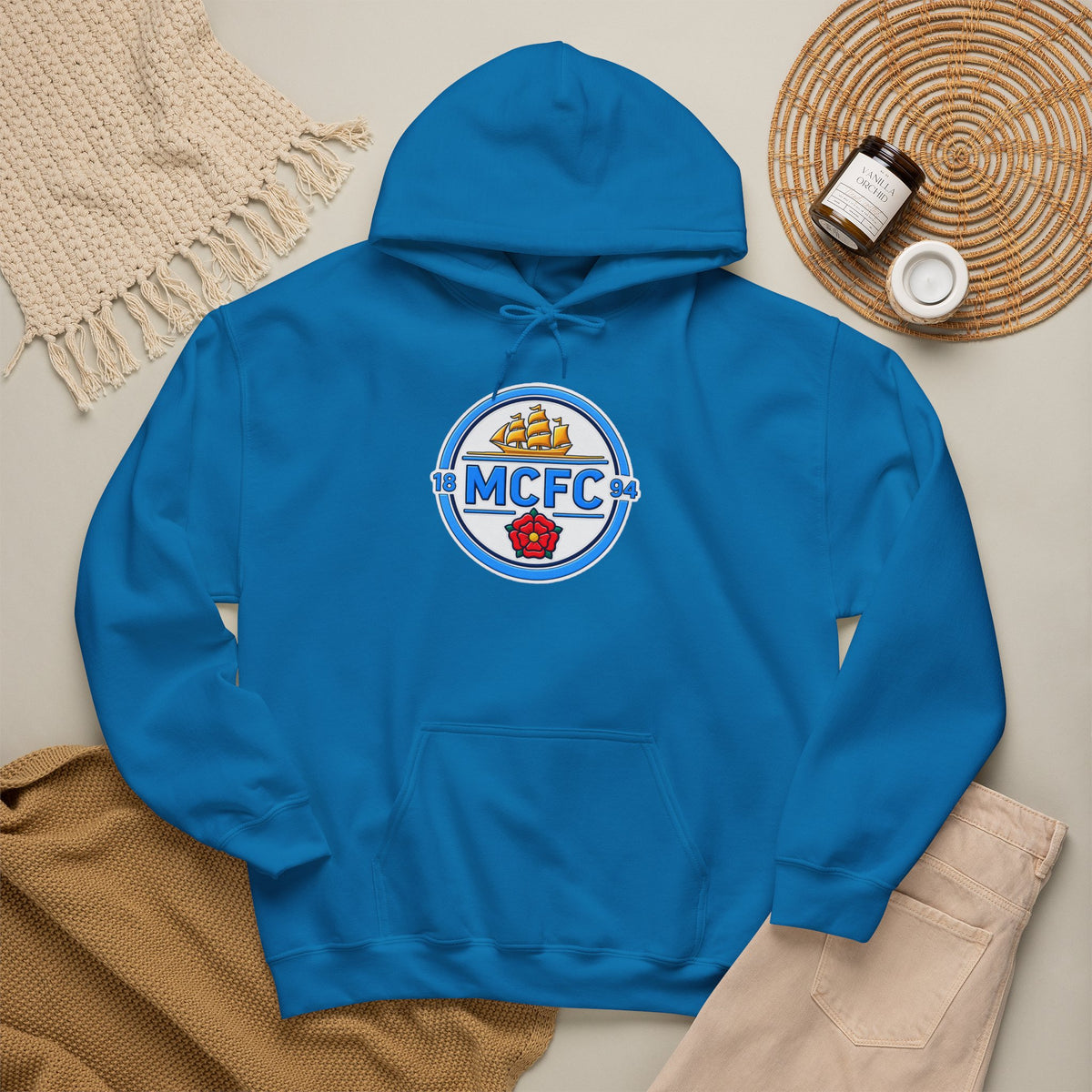 MCFC Logo Hoodie – Vintage Football Club Crest Pullover