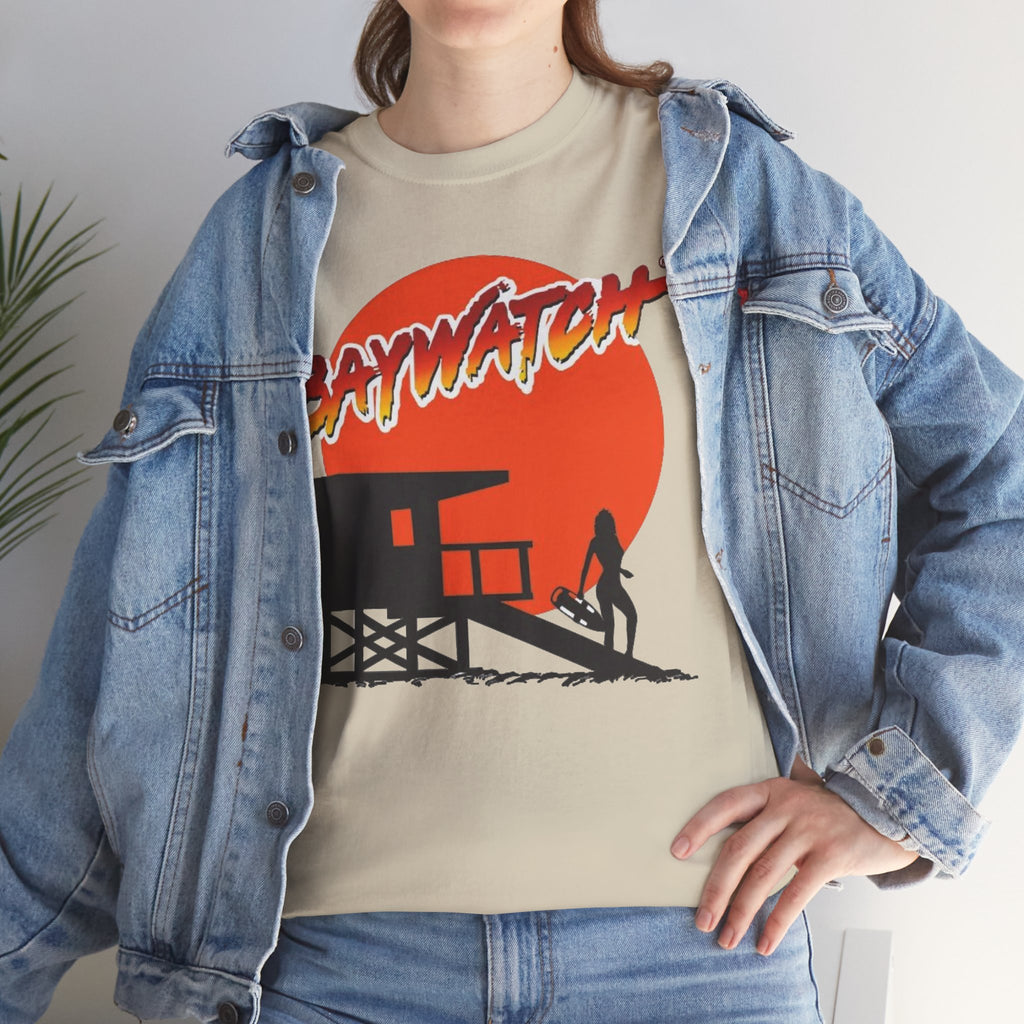 Baywatch Lifeguard Sunset Cotton T-Shirt