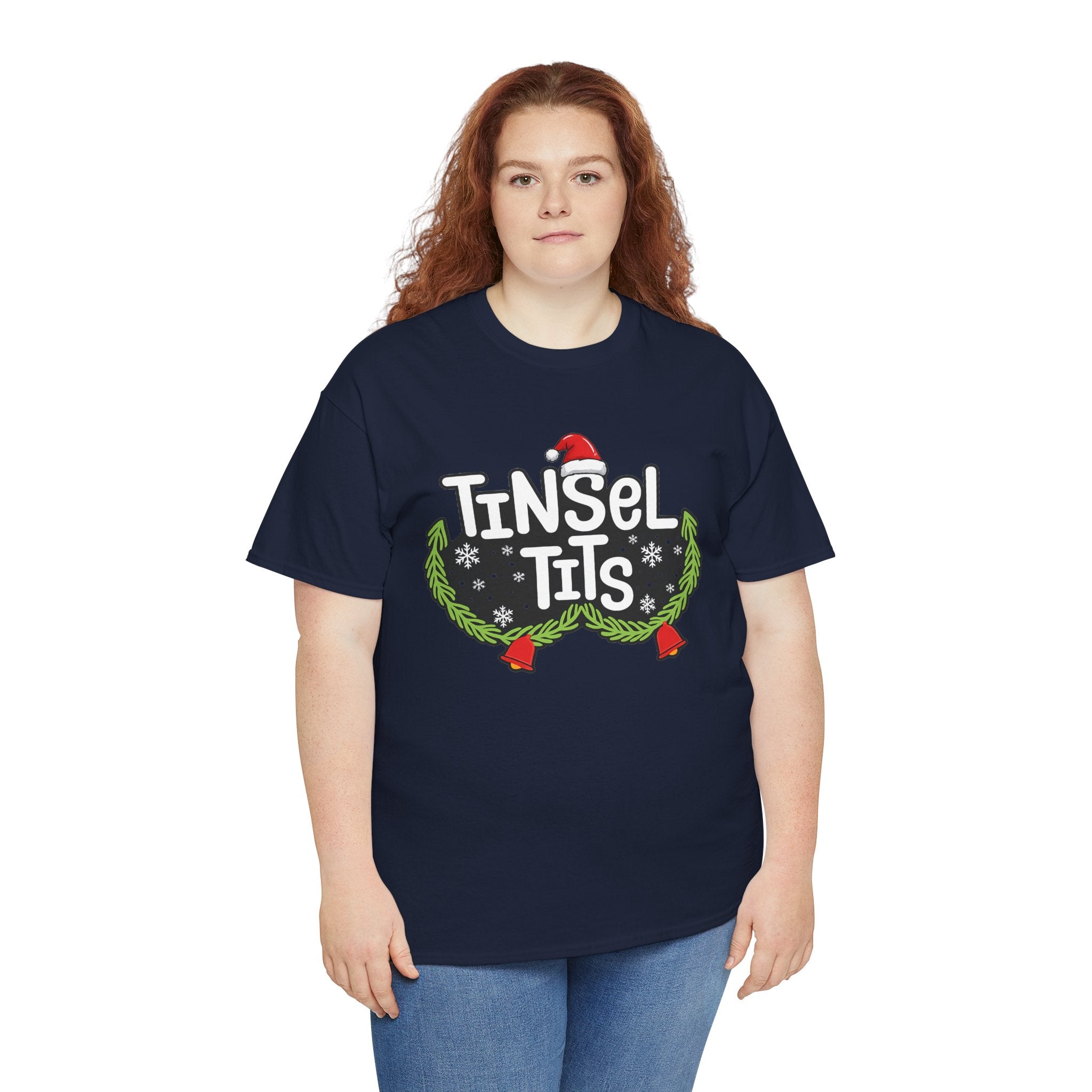 T-Shirt — "Tinsel Tits" Funny Christmas Wreath Holiday Tee
