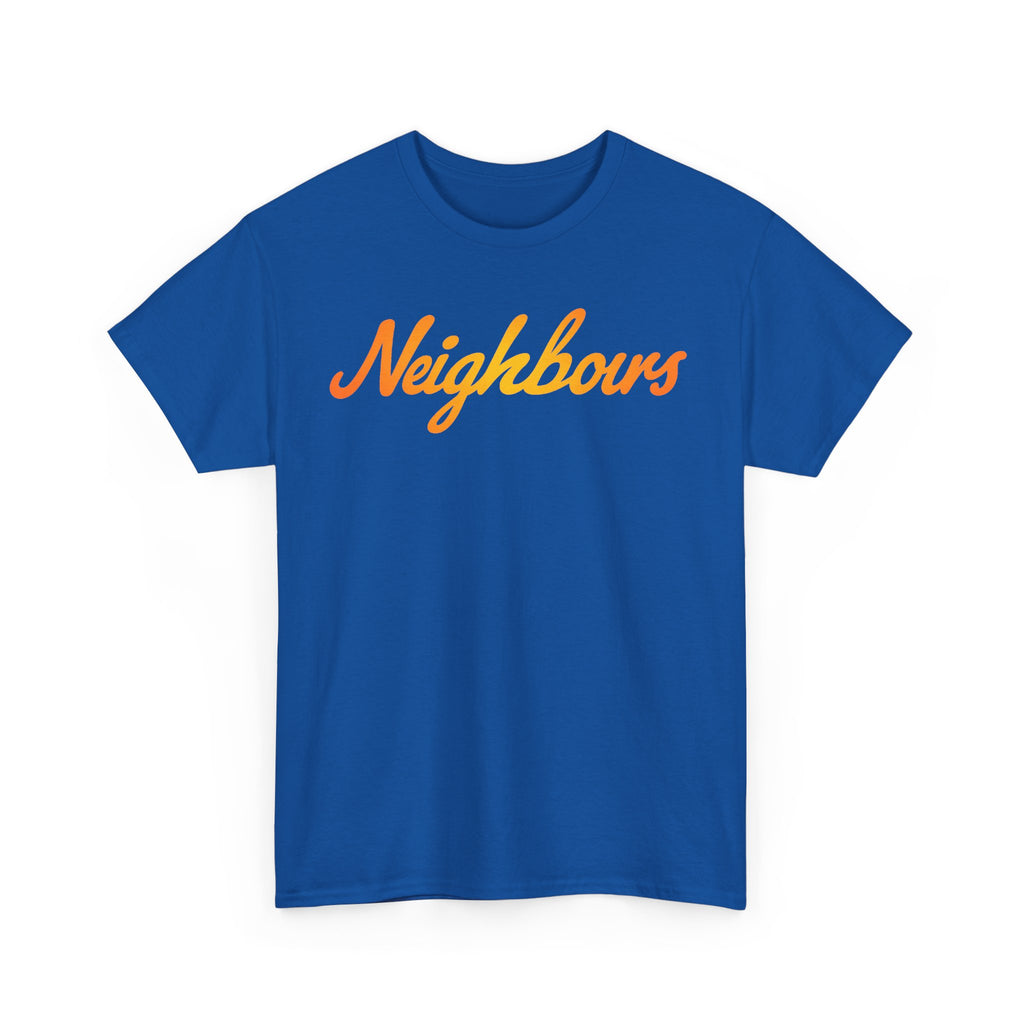 Neighbours Script T‑Shirt — Retro Orange Neighborhood Tee