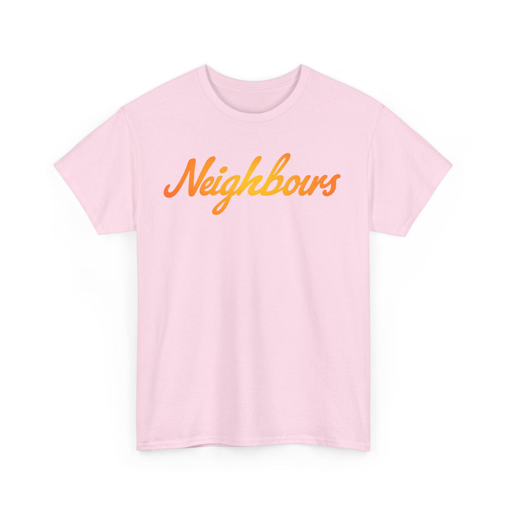 Neighbours Script T‑Shirt — Retro Orange Neighborhood Tee