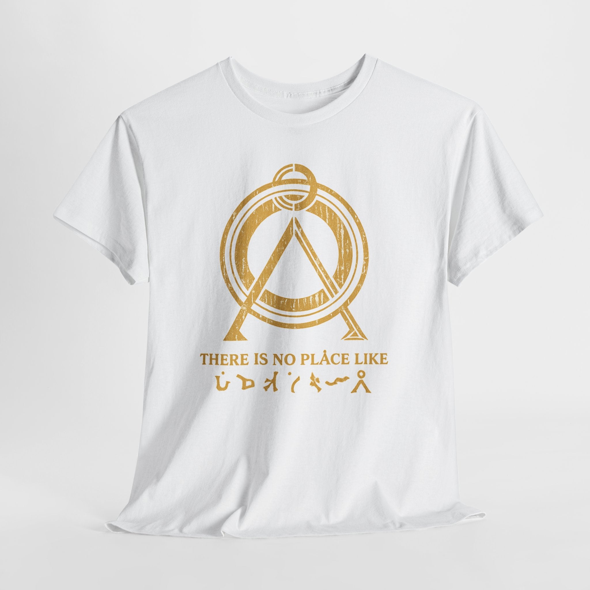 There Is No Place Like Home Graphic Tee — Vintage Gold Sigil T‑Shirt