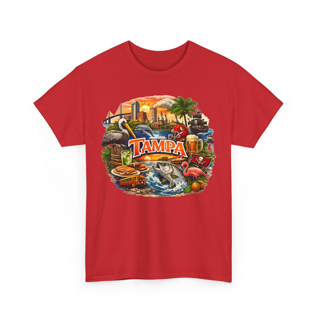 Tampa Florida Retro Scenic Tee — Vintage Beach, Skyline & Wildlife Graphic