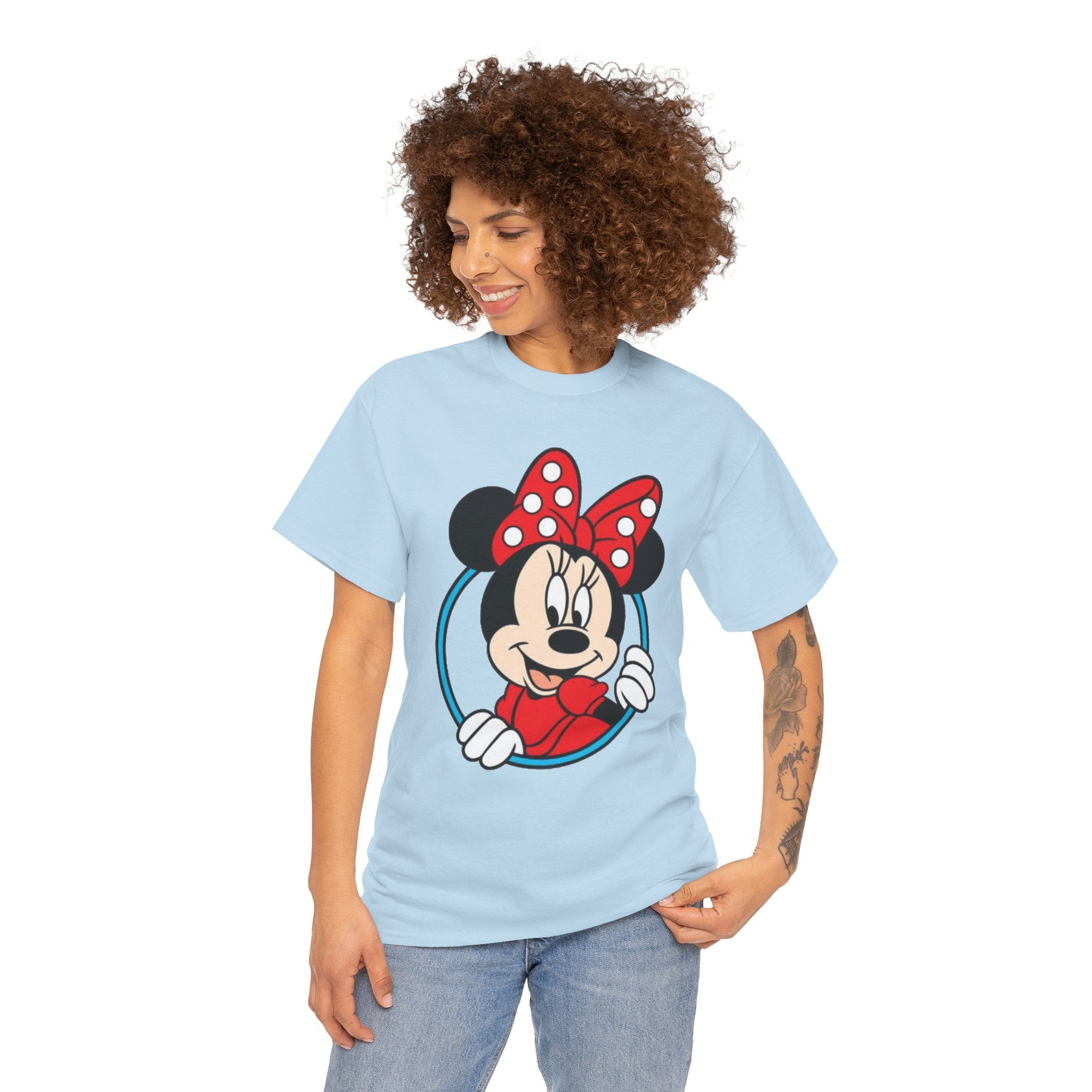 Minnie Mouse Retro Peeking Cotton T-Shirt / Tee