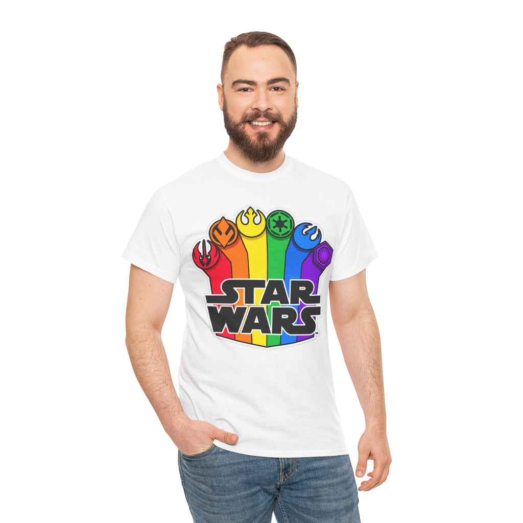 Star Wars Rainbow Emblem Tee — LGBTQ+ Pride Fan Cotton Shirt