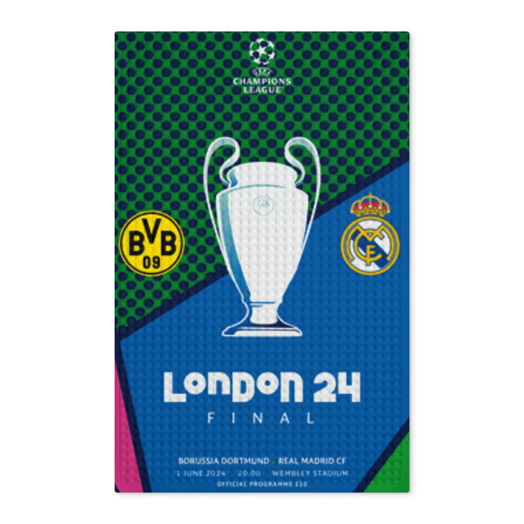 2024 Champions League Final Programme Cover Inspired Waffle Double-Sided Tea Towel