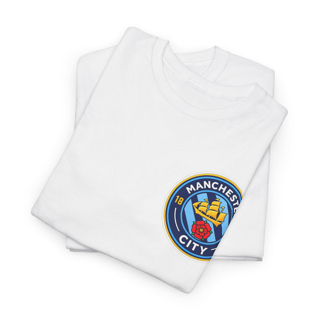 Manchester City Inspired Crest T‑Shirt – Circular Badge Chest Logo Tee