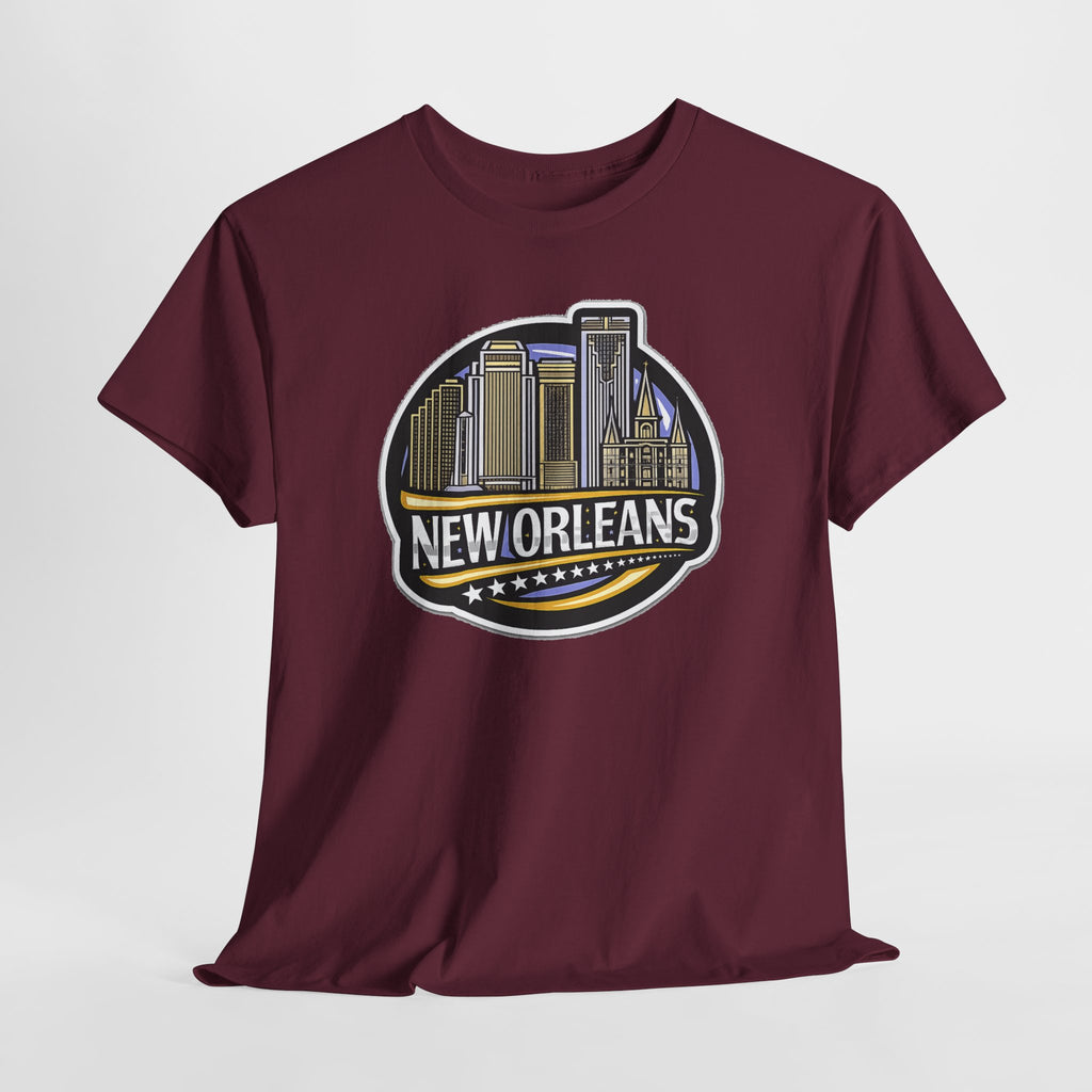 New Orleans Skyline Cotton T-Shirt — City Badge Tee