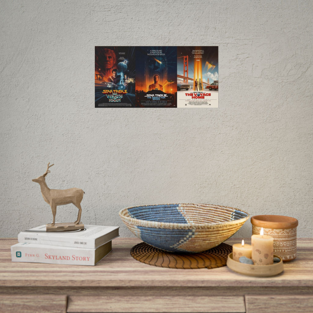 Star Trek Movie Poster Set — Rolled Collectible Prints (Wrath of Khan / Search for Spock / Voyage Home)