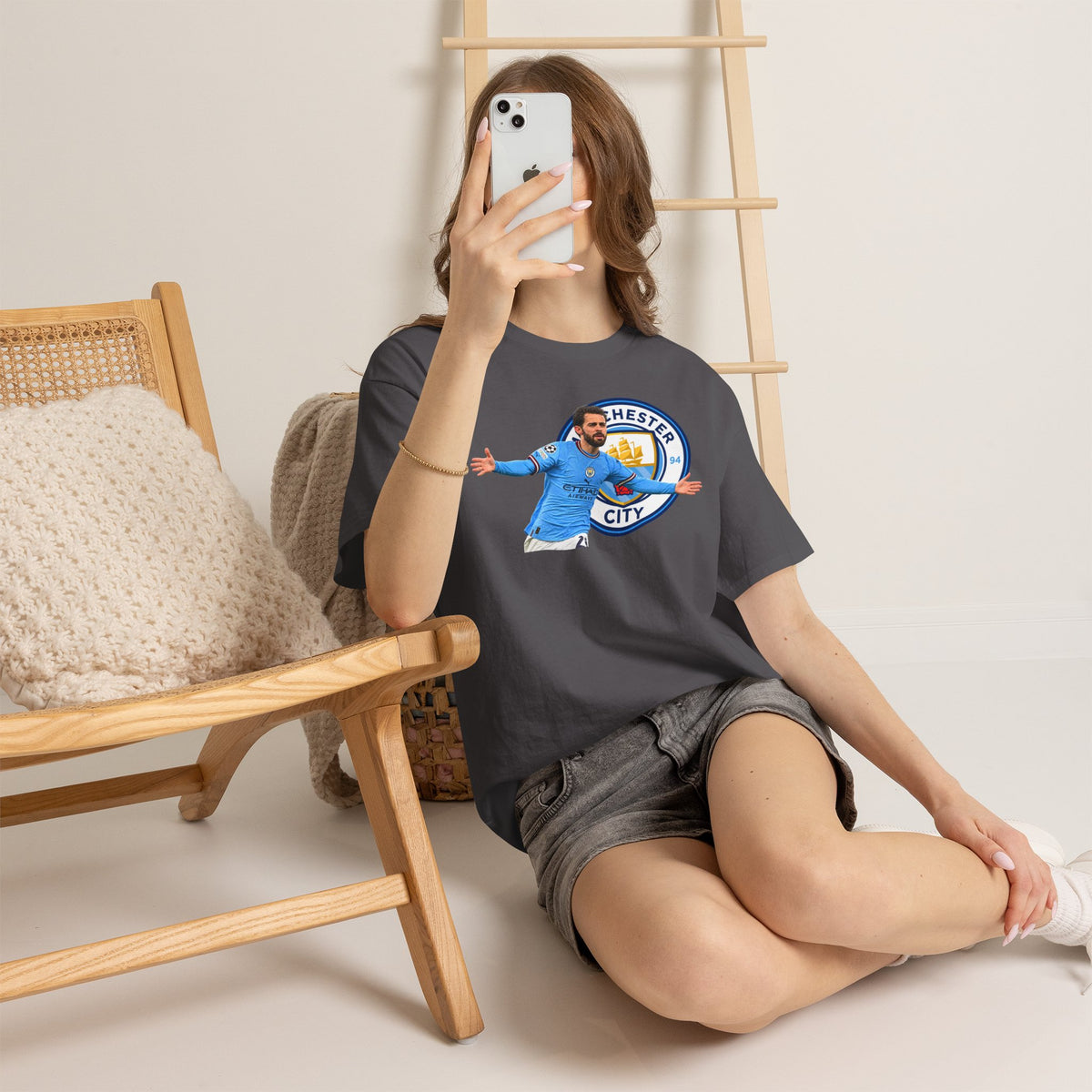 Bernardo Silva Manchester City Football Club Graphic Tee — Celebratory Player Design