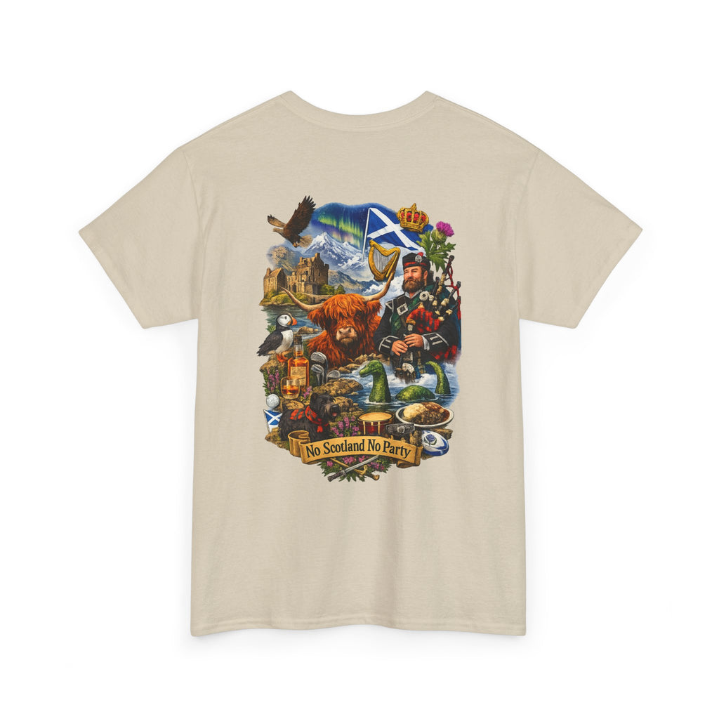 Scotland Collage T-Shirt — "No Scotland No Party" Scottish Heritage Tee