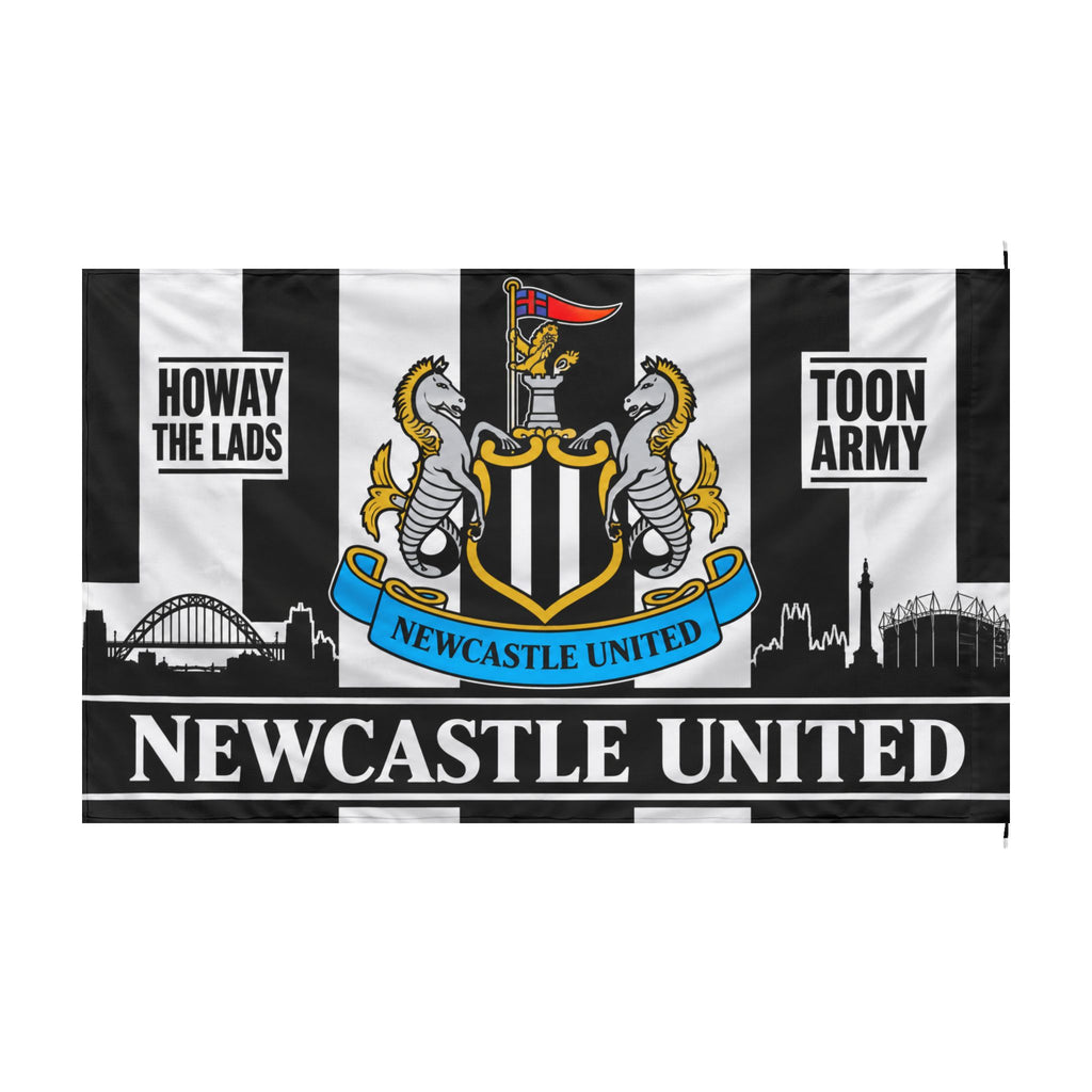 Newcastle United Double-Sided Flag — Howay The Lads Toon Army Stadium Skyline