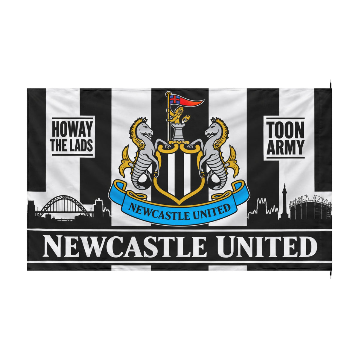 Newcastle United Double-Sided Flag — Howay The Lads Toon Army Stadium Skyline