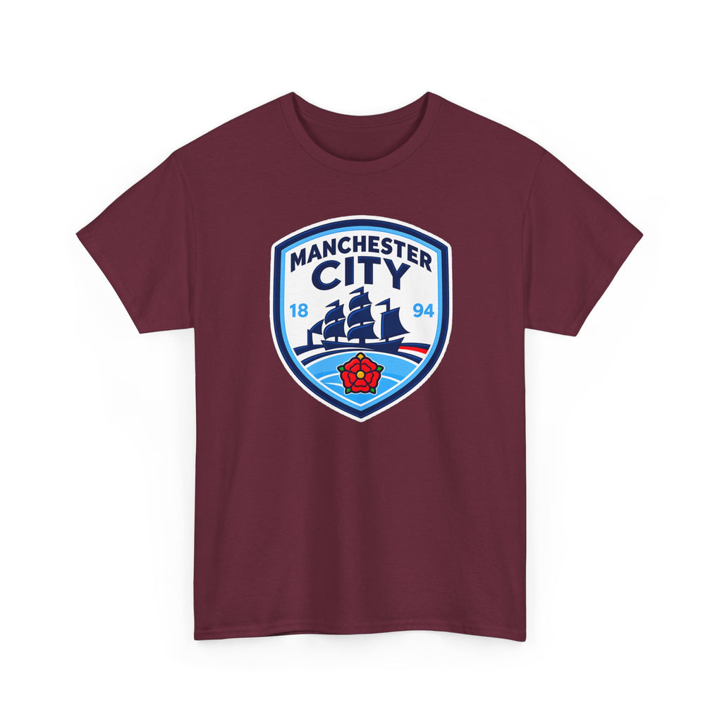Manchester City Inspired Crest Cotton T-Shirt