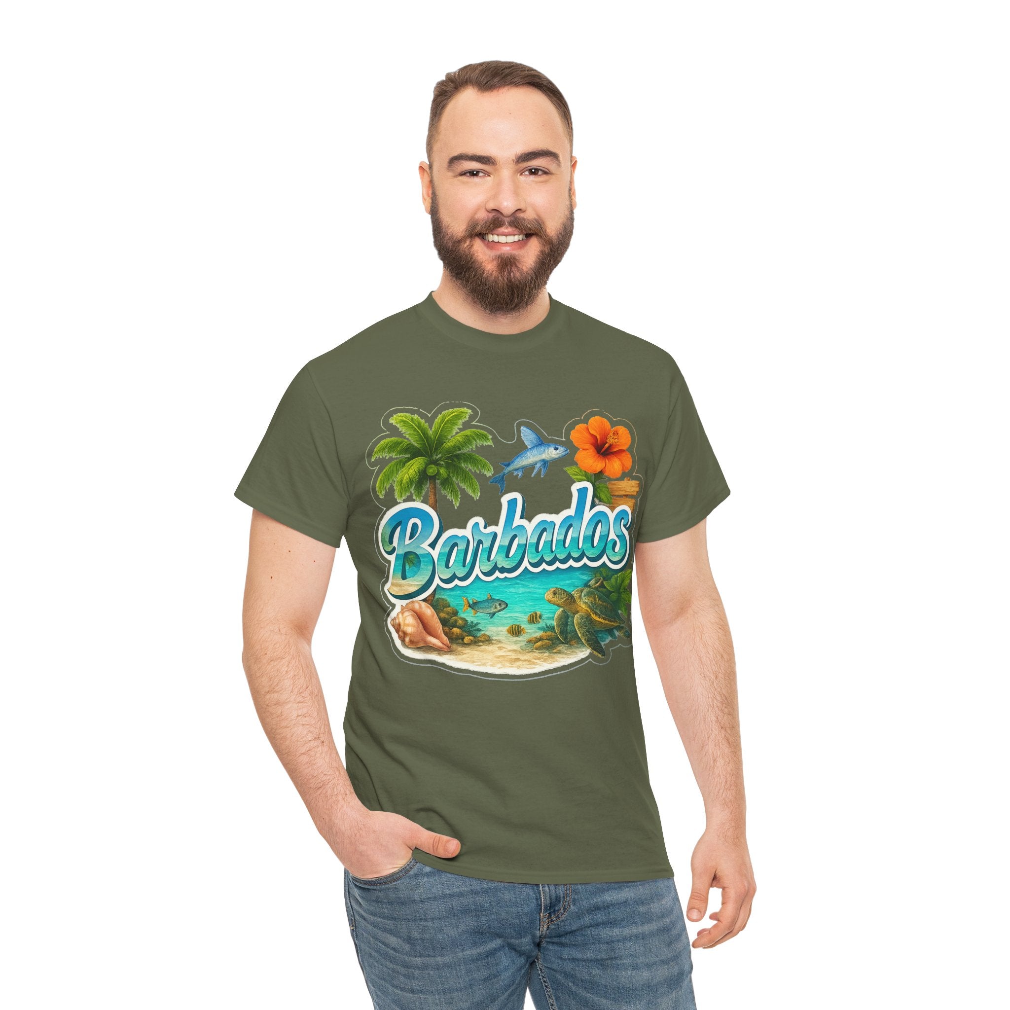 Barbados Beach Graphic Tee — Tropical Island Vacation T‑Shirt
