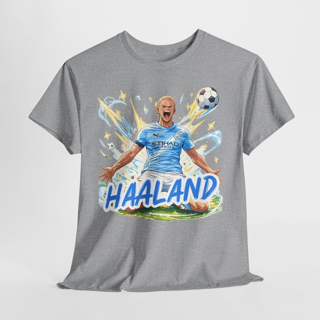 Erling Haaland Anime Fan Tee — Celebratory Football Player Graphic T-Shirt