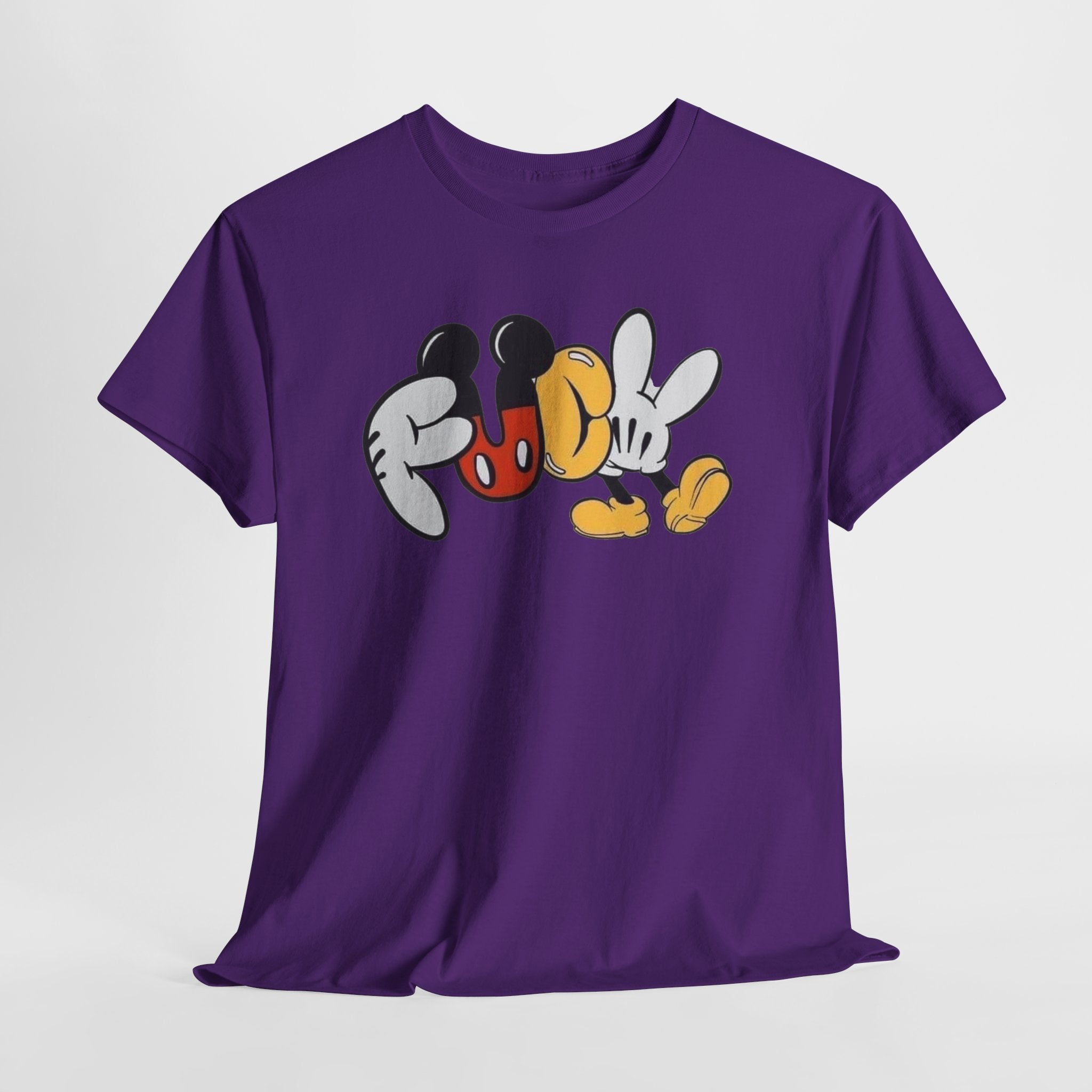 F**K Disney Graphic Tee — Playful Cartoon Hands & Shoes Design